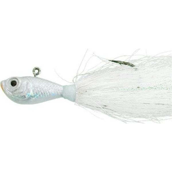 1 oz White Bucktail Jig Fishing Lure
