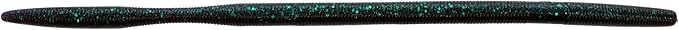 YAMOKI-06-021 10 in. Oki Worm Floater Lures, Black with Large Blue Flake - Pack of 6