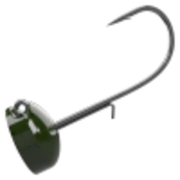 Buckeye Lures Spot Remover Ned Head Jighead - Green Pumpkin - 1/4 oz.