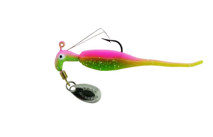 SR2-219 0.062 oz  Slab Runner Weedless Baby Shad Hook, Electric Chicken