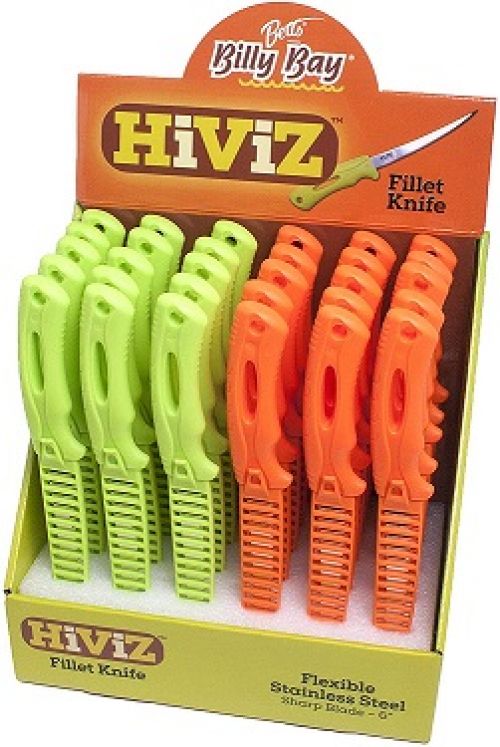 FKD-30 6 in. Hi Viz Fillet Knife Display, 30 Piece