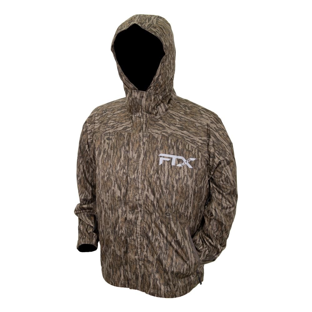 1FL611-800-LG FTX Lite Rain Jacket, Mossy Oak Bottomland - Large
