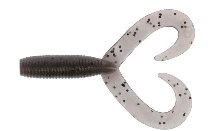 YAM-15-20-176 4 in. Double Tail Grub Lures, Cinnamon with Large Black Flake - Pack of 20