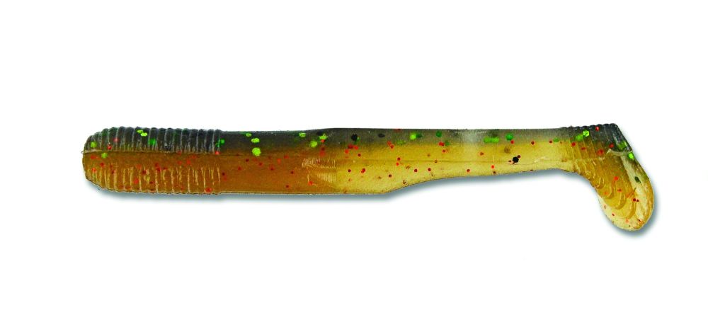 YAM-93-10-194 4 in. Double Tail Hula Grub Lures, Watermelon with Large Black Flake - Pack of 10