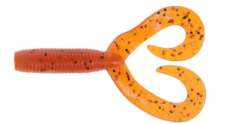 YAM-15-209003 4 in. Double Tail Grub Lures, Fire Craw - Pack of 20