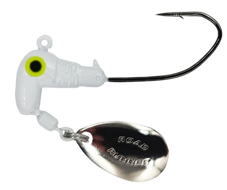 S143-001 0.125 oz Road Runner Sickle 2-0 Hook Head, White