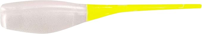 BBB-2MNR-28 2 in. Crappie Minnow Soft Bait, Pearl with Chartreuse Tail