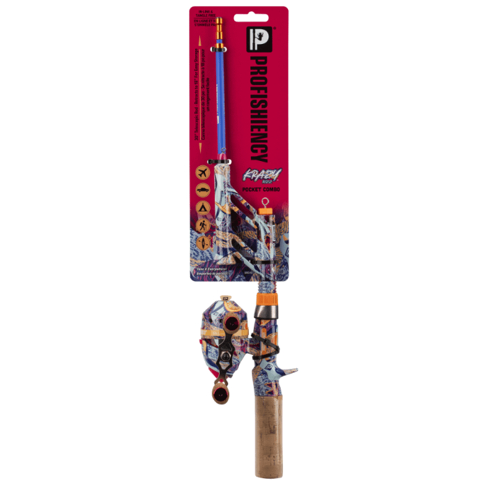 PCRIZZ 30 in. Light Pocket Spin Cast Combo Kit - Krazy Rizz