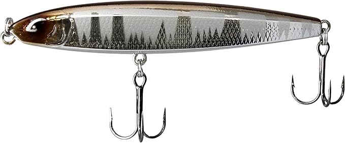 BLF-DC12-1010 BL Depth Strike Twitchbait Fishing Lure, Chrome White