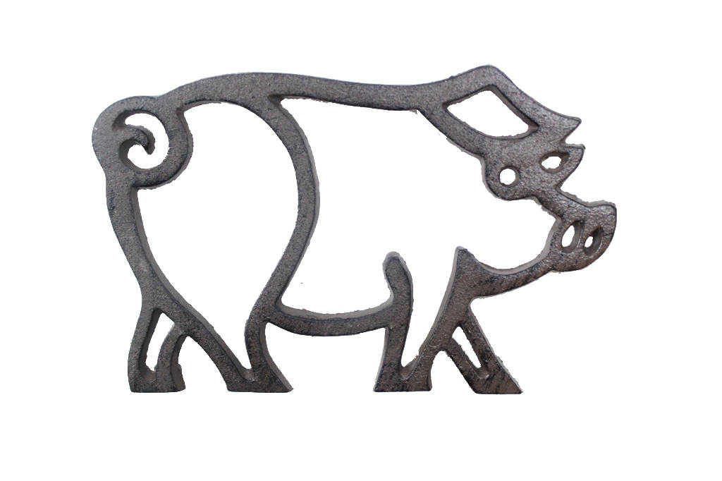 Cast Iron Pig Shaped Trivet, 8 in.