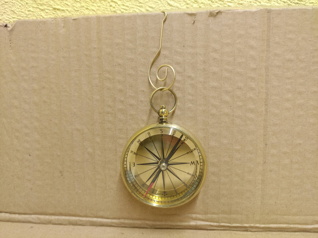 5 in. Solid Brass Lensatic Compass Christmas Ornament