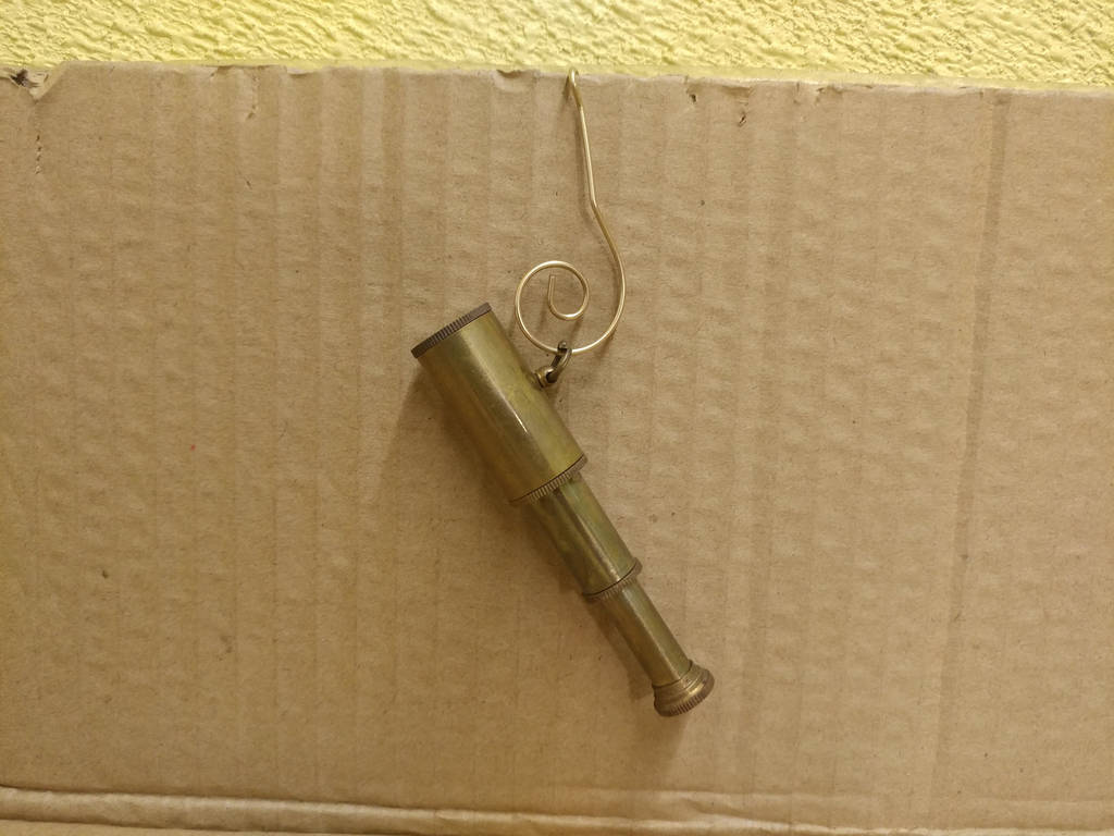 5 in. Antique Brass Telescope Christmas Ornament