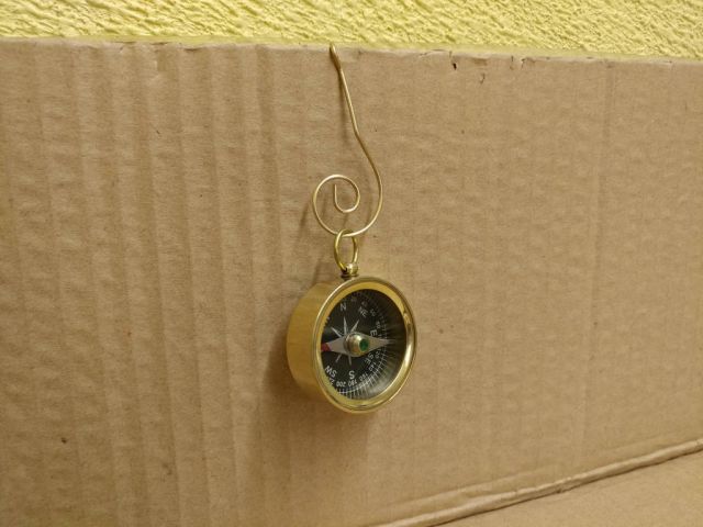 4 in. Solid Brass Decorative Compass with Lid Christmas Ornament