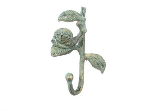 6 in. Rustic Silver Cast Iron Decorative Snail Hook