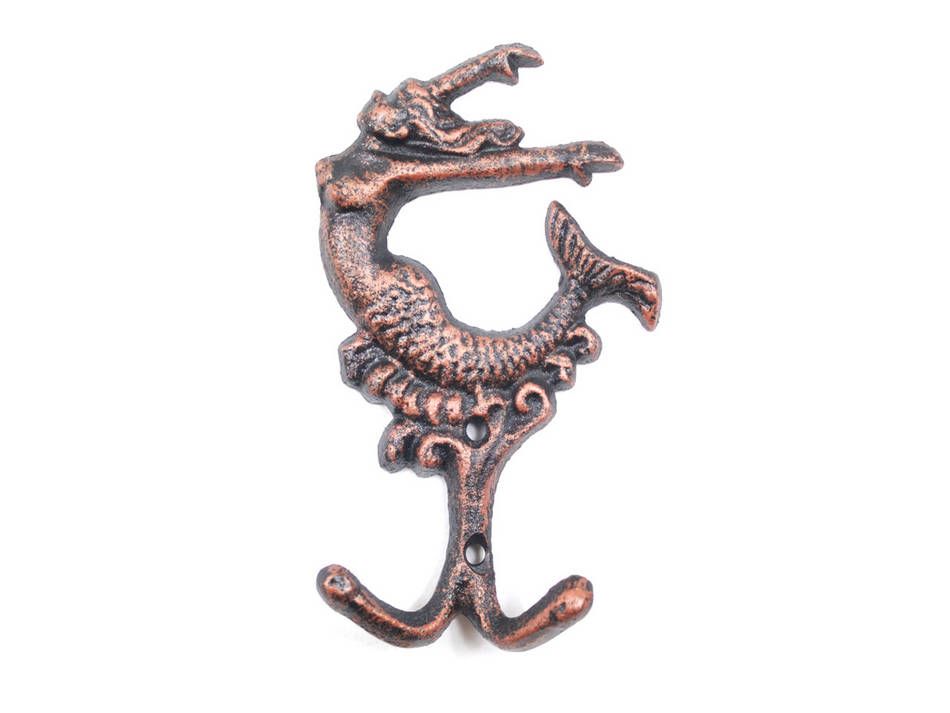 K-0572A-RC Rustic Copper Cast Iron Mermaid Key Hook, 6 in.