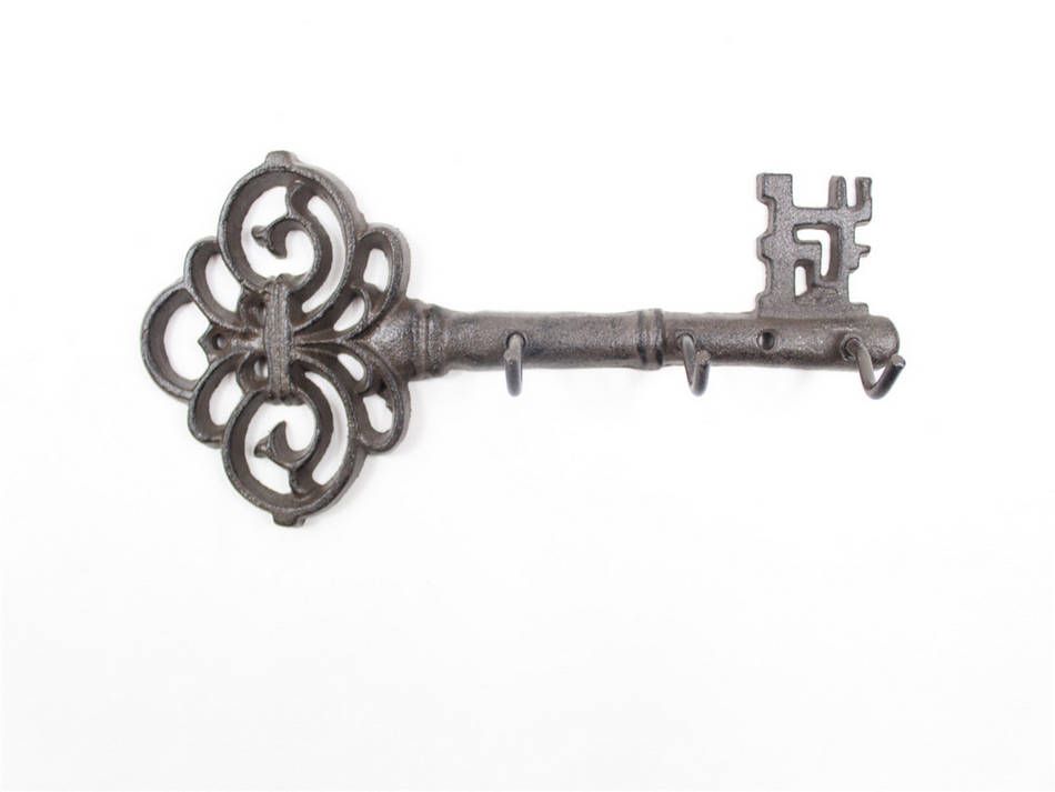 K-1199-Cast-Iron Cast Iron Vintage Key Wall Mounted Key Hooks, 11 in.