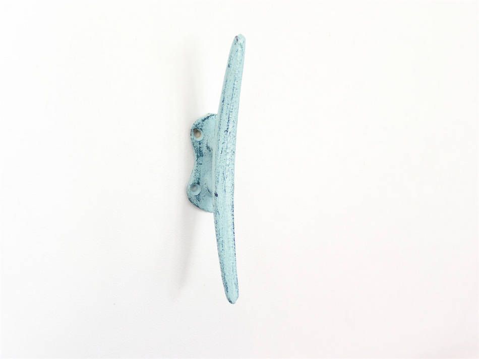 K-1461A-Dark-Blue Rustic Dark Blue Whitewashed Cast Iron Cleat Wall Hook, 6 in.
