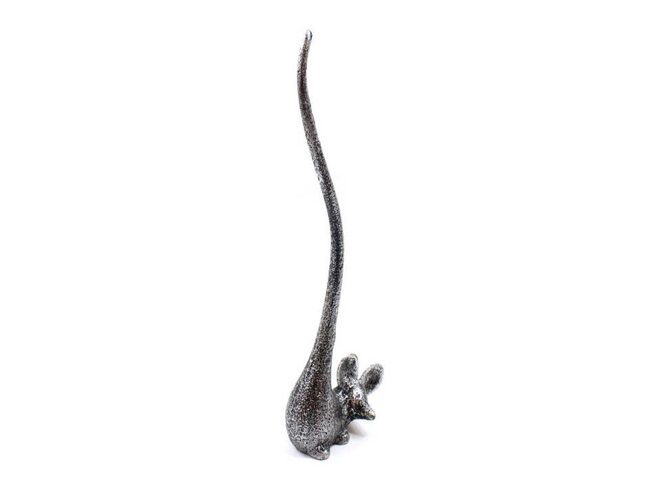 K-1968-Silver-Toilet Rustic Silver Cast Iron Mouse Extra Toilet Paper Stand, 12 in.