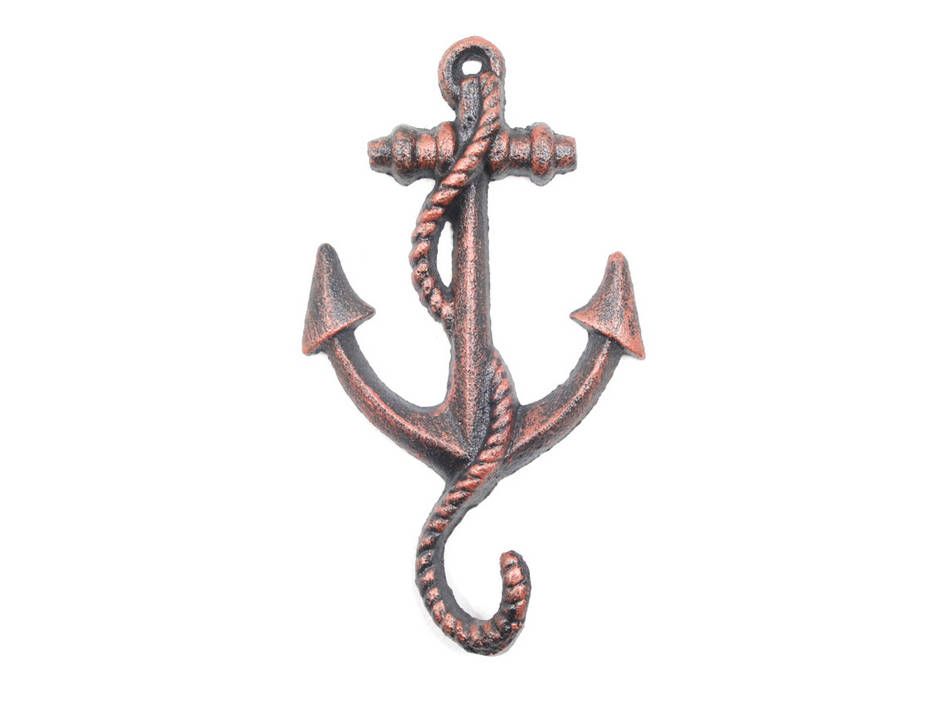 K-652-RC Rustic Copper Cast Iron Anchor Hook, 5 in.