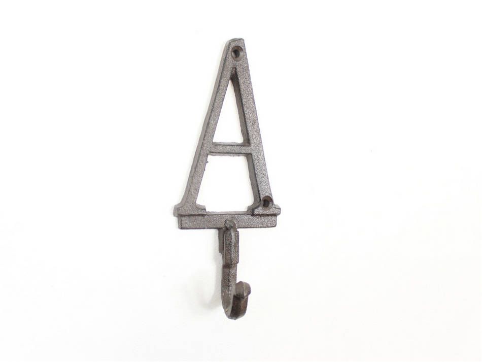 K-9056-A-Cast-Iron Cast Iron Letter A Alphabet Wall Hook, 6 in.