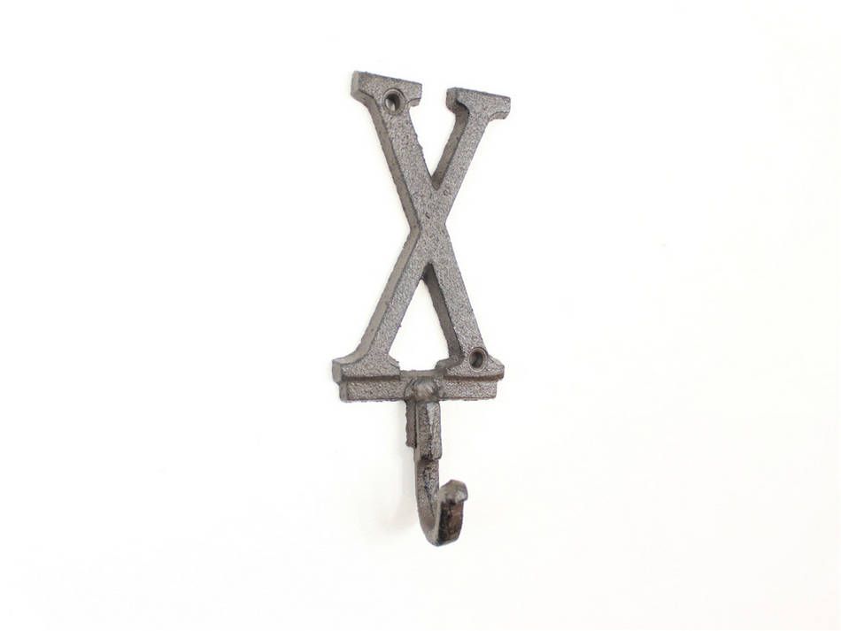 K-9056-X-Cast-Iron Cast Iron Letter X Alphabet Wall Hook, 6 in.