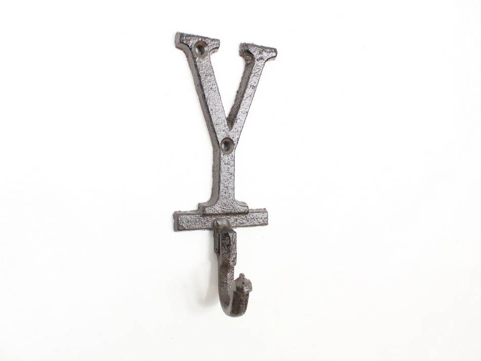 K-9056-Y-Cast-Iron Cast Iron Letter Y Alphabet Wall Hook, 6 in.