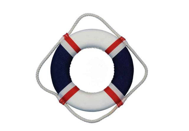 10 in. USA Decorative Lifering Christmas Ornament