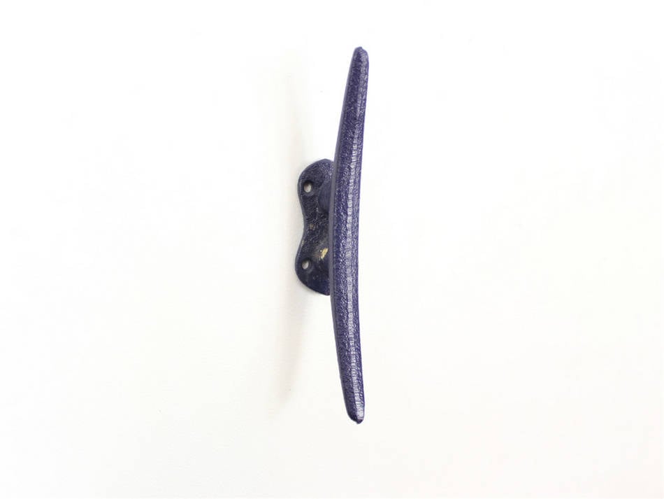 6 in. Rustic Cast Iron Cleat Wall Hook, Dark Blue