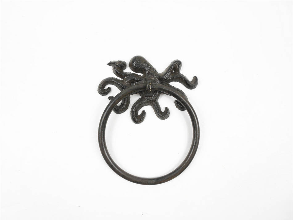 K-9050-OCT-Cast-Iron 6 in. Cast Iron Octopus Towel Holder