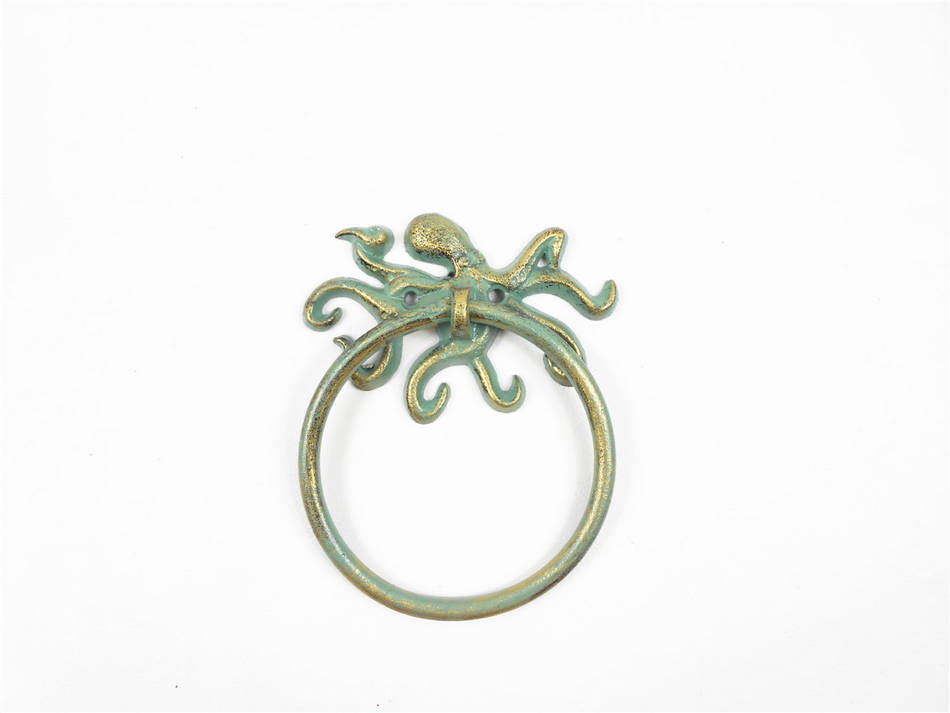 Picture of Handcrafted Model Ships K-9050-OCT-Bronze 6 in. Antique Bronze Cast Iron Octopus Towel Holder