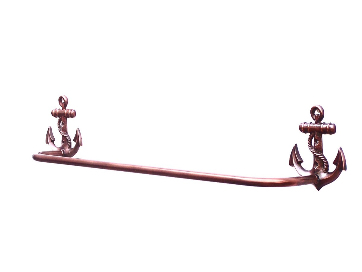 Picture of Handcrafted Model Ships ABTH-1002-AC 6 x 4 x 28 in. Antique Copper Anchor Bath Towel Holder