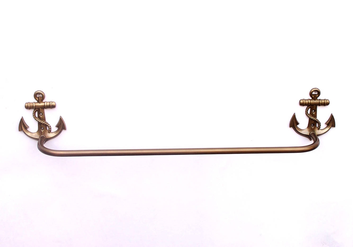Picture of Handcrafted Model Ships ABTH-1002-AN 6 x 4 x 28 in. Antique Brass Anchor Bath Towel Holder