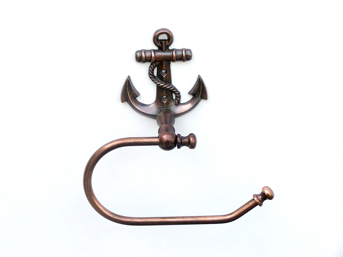Picture of Handcrafted Model Ships ANTLPH-5001-AC 5 x 3 x 10 in. Antique Copper Anchor Toilet Paper Holder