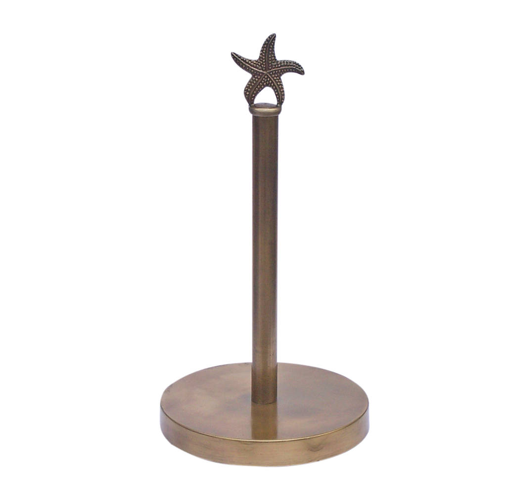Picture of Handcrafted Model Ships SFPTH-6003-AN-T 7 x 7 x 16 in. Antique Brass Starfish Extra Toilet Paper Stand