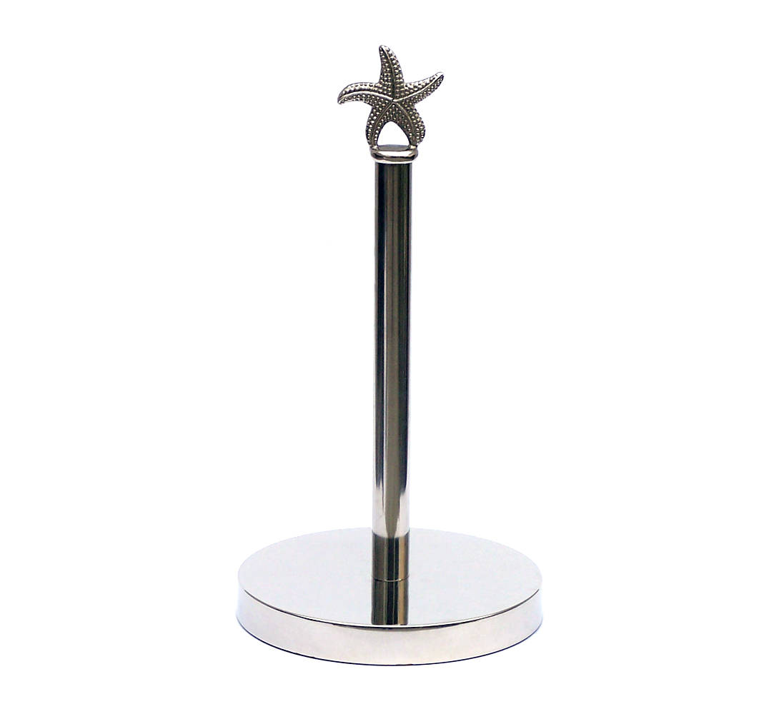 Picture of Handcrafted Model Ships SFPTH-6003-CH-T 7 x 7 x 16 in. Chrome Starfish Extra Toilet Paper Stand