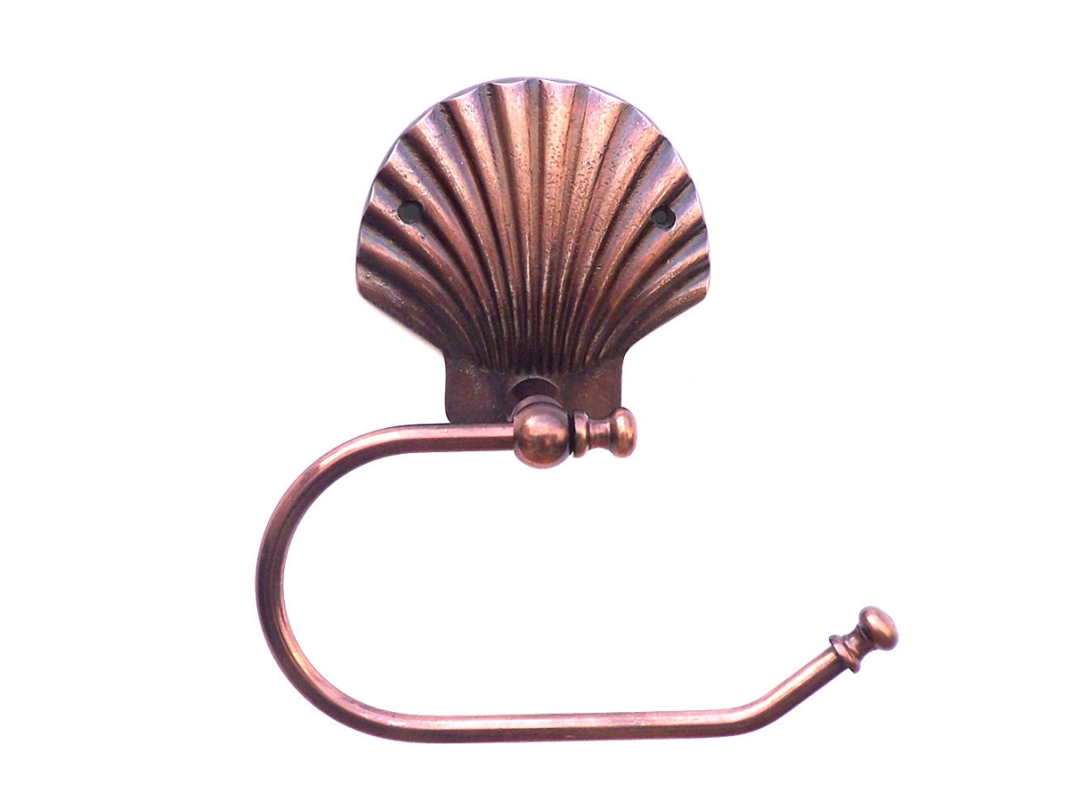 Picture of Handcrafted Model Ships SSTLPH-4001-AC-k 5 x 3 x 10 in. Antique Copper Seashell Hand Towel Holder