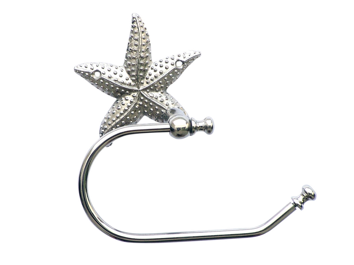 Picture of Handcrafted Model Ships STLPH-3001-CH-K 5 x 3 x 10 in. Chrome Starfish Hand Towel Holder
