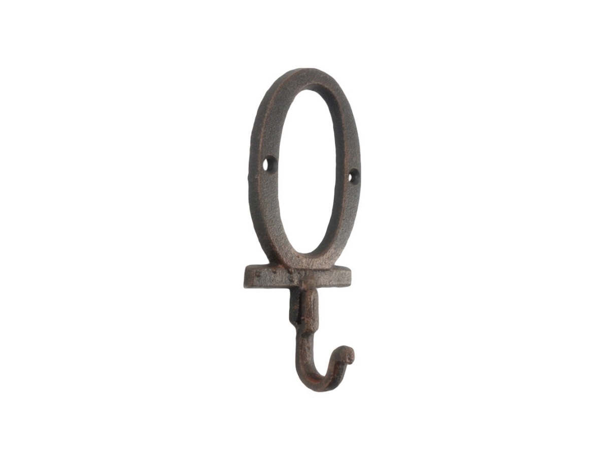 6 x 1 x 3 in. Rustic Copper Cast Iron Letter O Alphabet Wall Hooks