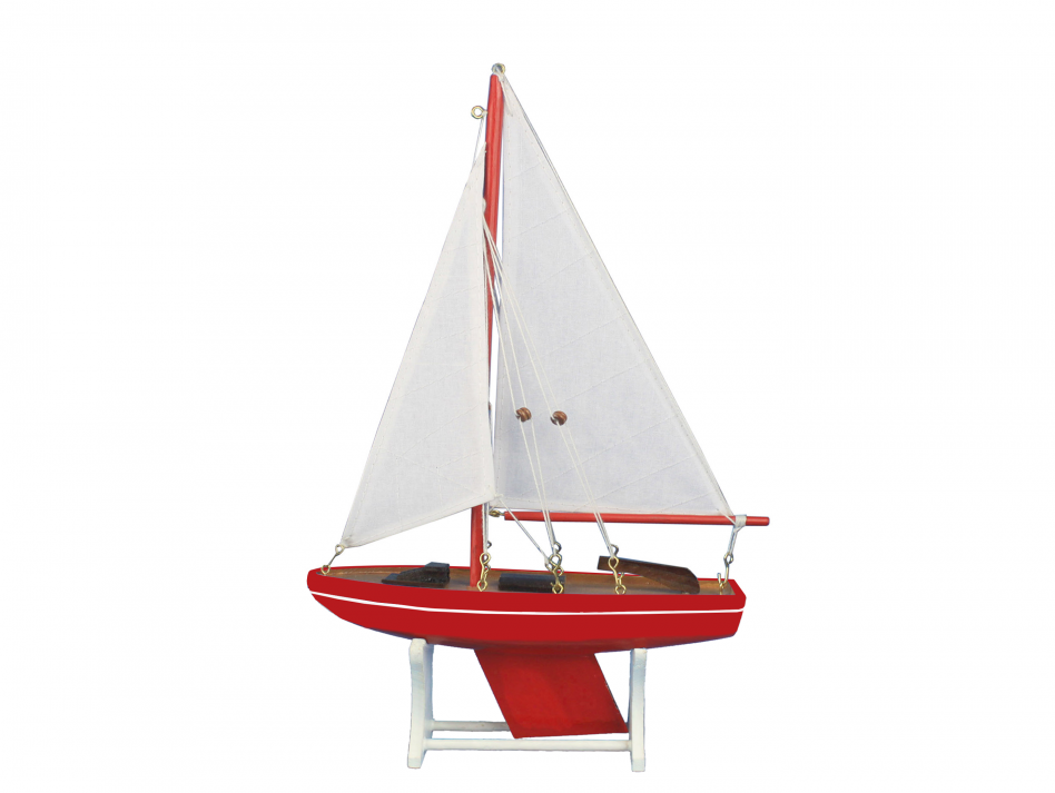 Picture of Handcrafted Model Ships sailboat-12-110 12 x 8 x 2 in. Wooden Decorative Sailboat Model with Nautical Rose