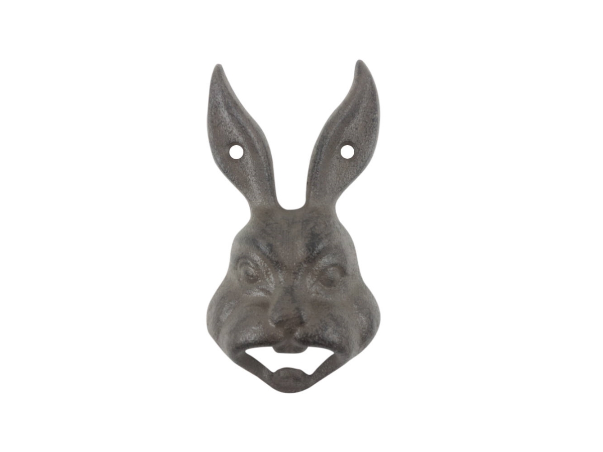 Picture of Handcrafted Model Ships k-9038-Rabbit-cast-iron 5 x 1 x 3 in. Cast Iron Rabbit Head Wall Mounted Bottle Opener
