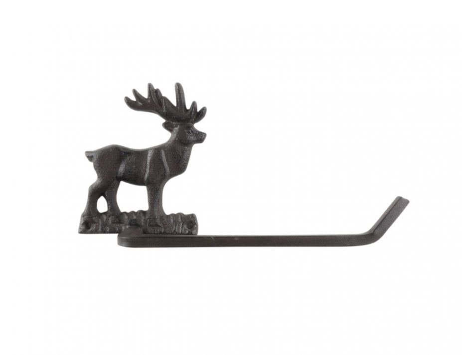 Picture of Handcrafted Model Ships K-9052-MS-cast-iron 5 x 3 x 10 in. Cast Iron Moose Metal Bathroom Toilet Paper Holder