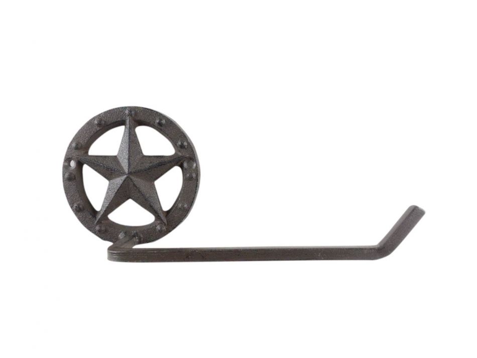 Picture of Handcrafted Model Ships K-9058-LS-cast-iron 5 x 3 x 10 in. Cast Iron Lone Star Bathroom Toilet Paper Holder