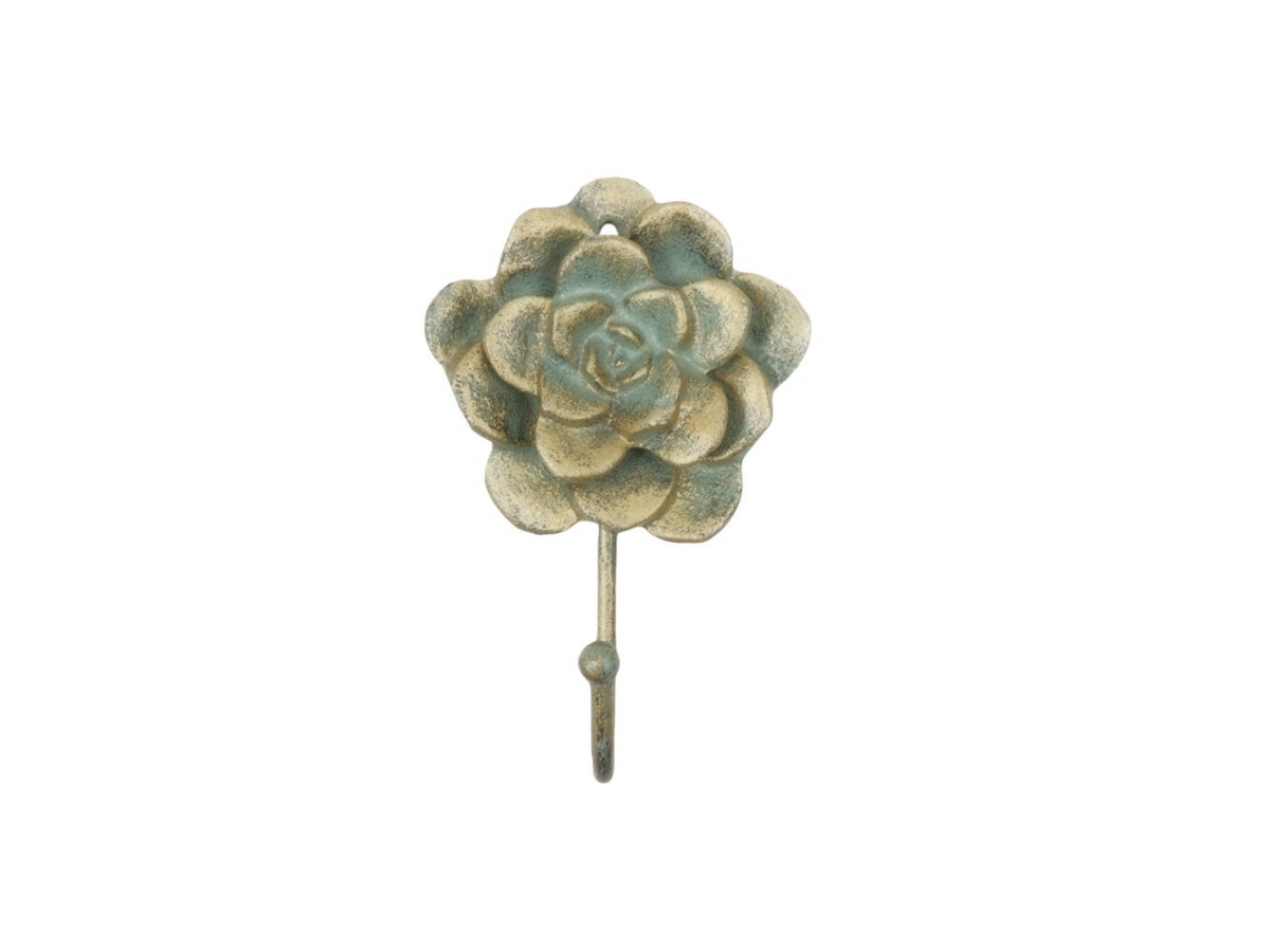7 x 2 x 4 in. Antique Bronze Cast Iron Decorative Rose Hooks