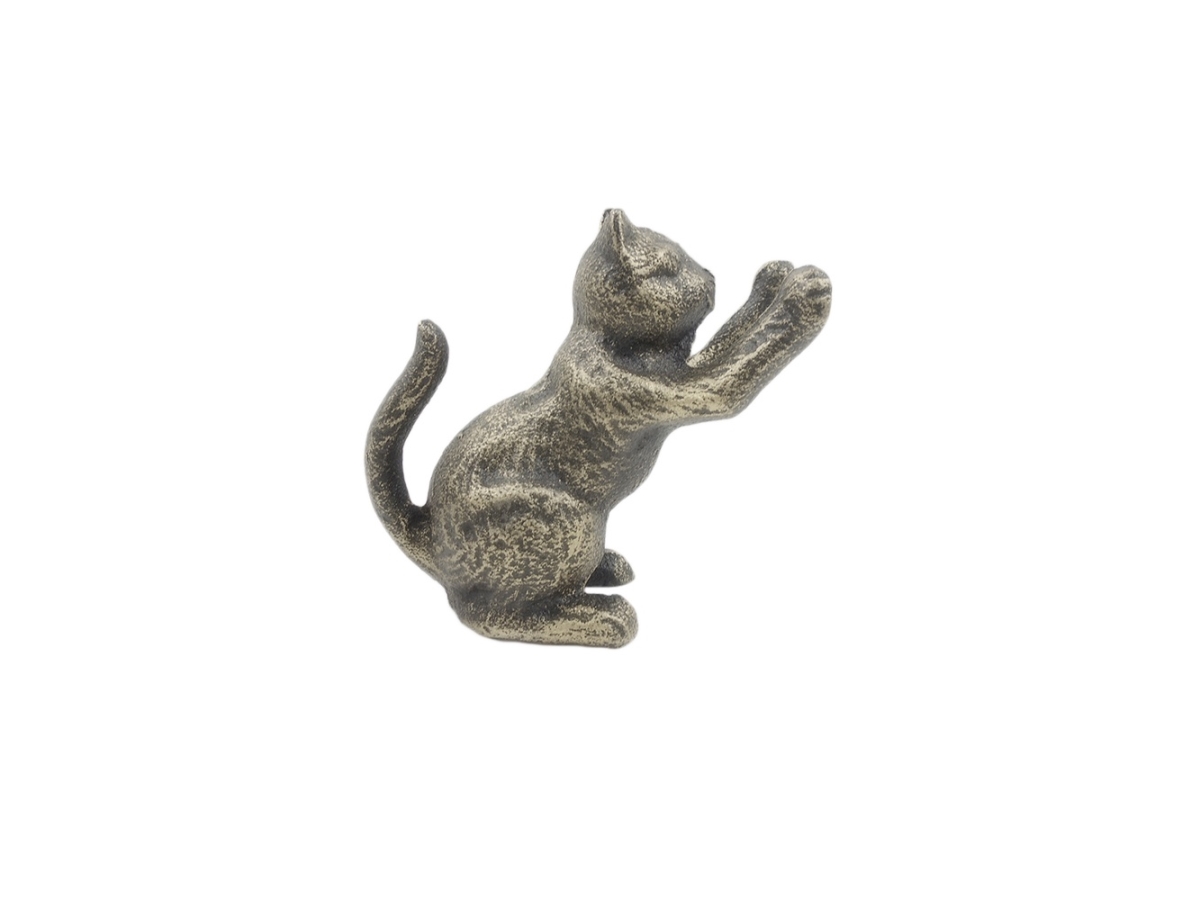 5 x 2.5 x 5 in. Rustic Gold Cast Iron Cat Door Stopper
