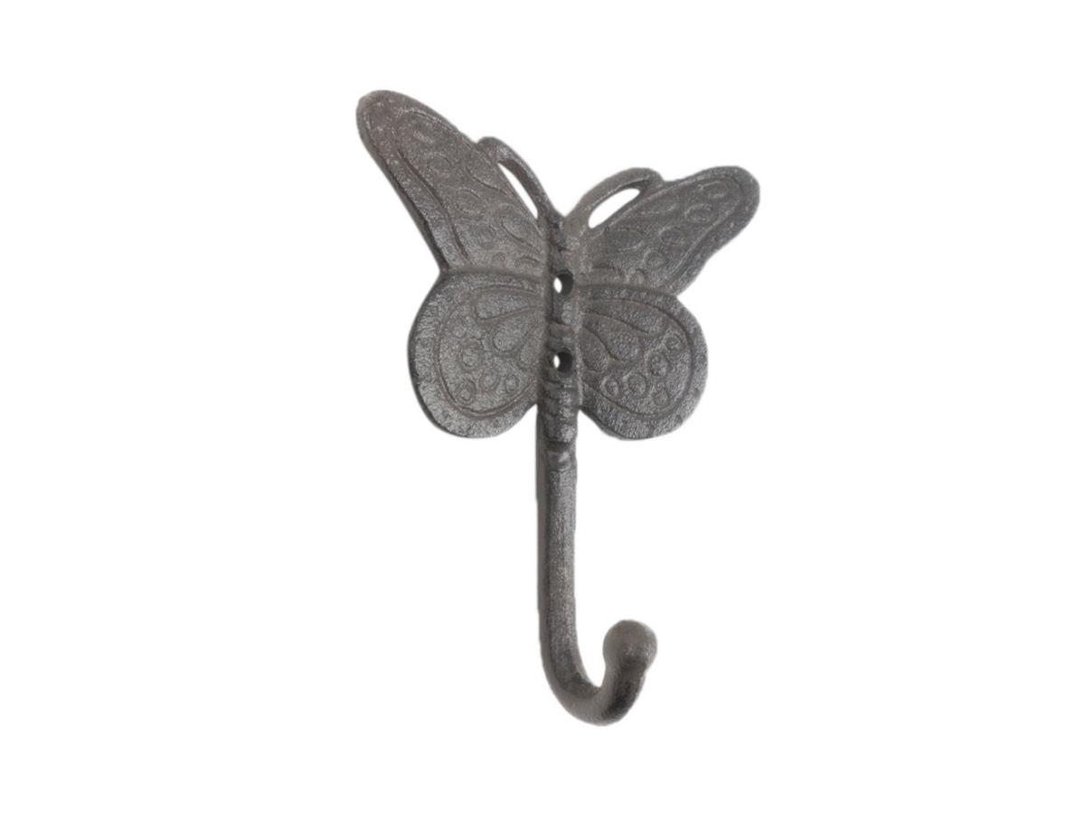 5 x 1 x 4.5 in. Cast Iron Butterly Decorative Metal Wall Hooks