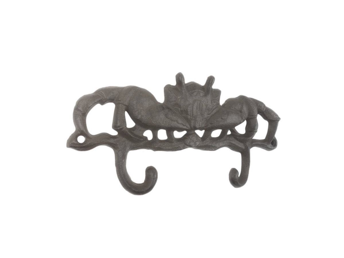 5 x 1.5 x 10.5 in. Cast Iron Decorative Crab Metal Wall Hooks