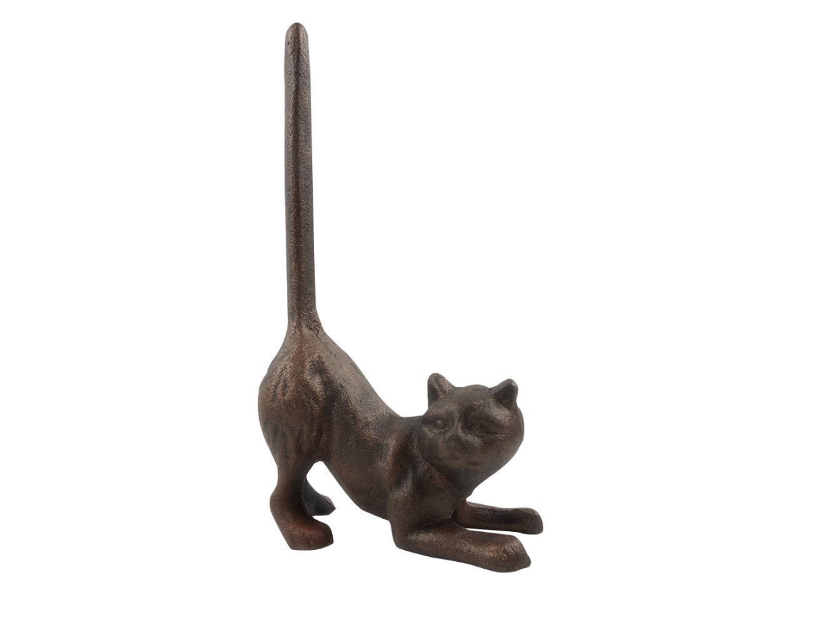 Picture of Handcrafted Model Ships K-1331-rc-Toilet 10 x 3 x 5 in. Rustic Copper Cast Iron Cat Extra Toilet Paper Stand