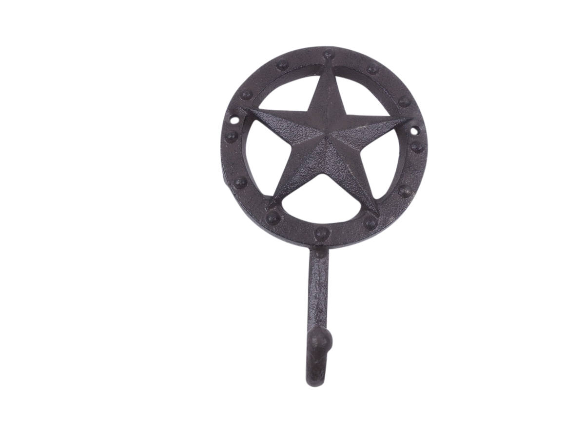 5 x 2 x 4.5 in. Cast Iron Lone Star Decorative Metal Wall Hooks