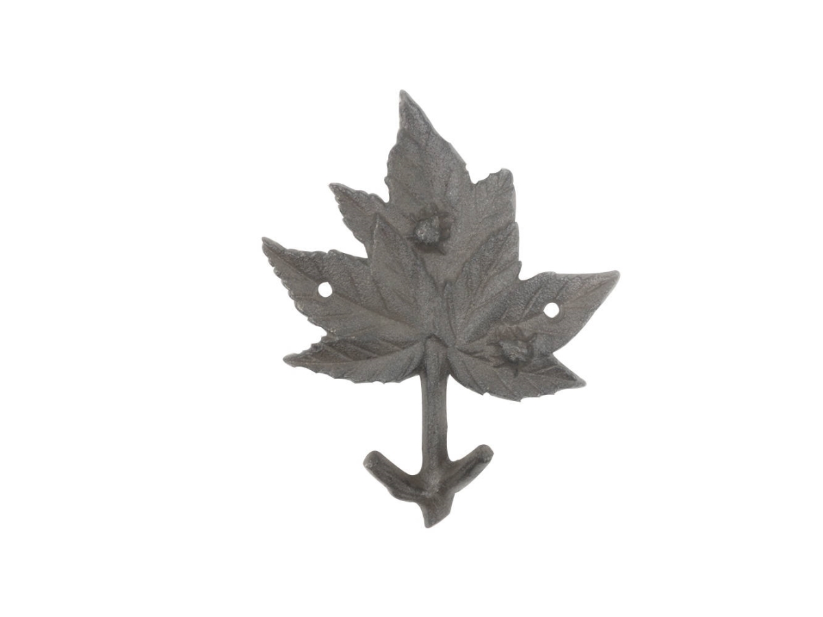 6.5 x 1.5 x 3.5 in. Cast Iron Maple Tree Leaf Decorative Metal Tree Branch Hooks