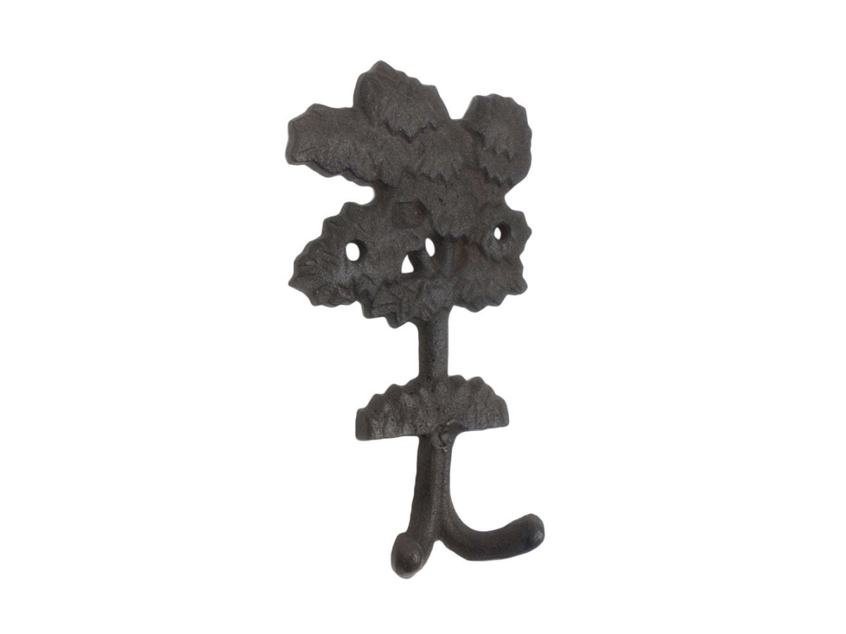 6.5 x 1.5 x 4 in. Cast Iron Oak Tree Decorative Metal Wall Hooks
